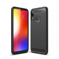 Чехол-накладка Carbon Fibre для Motorola Moto E6 Plus (черный)