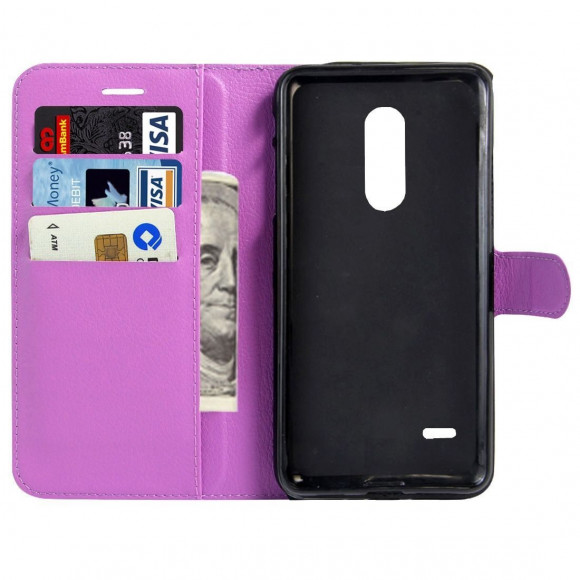 Чехол с визитницей для LG K8 (2017) X300 / M200N (фиолетовый)
