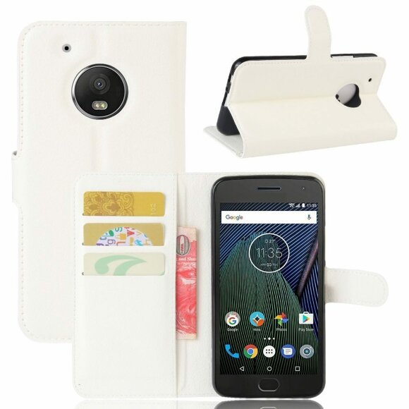 Чехол с визитницей для Motorola Moto G5 (белый)