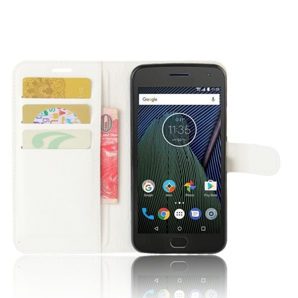 Чехол с визитницей для Motorola Moto G5 (белый)