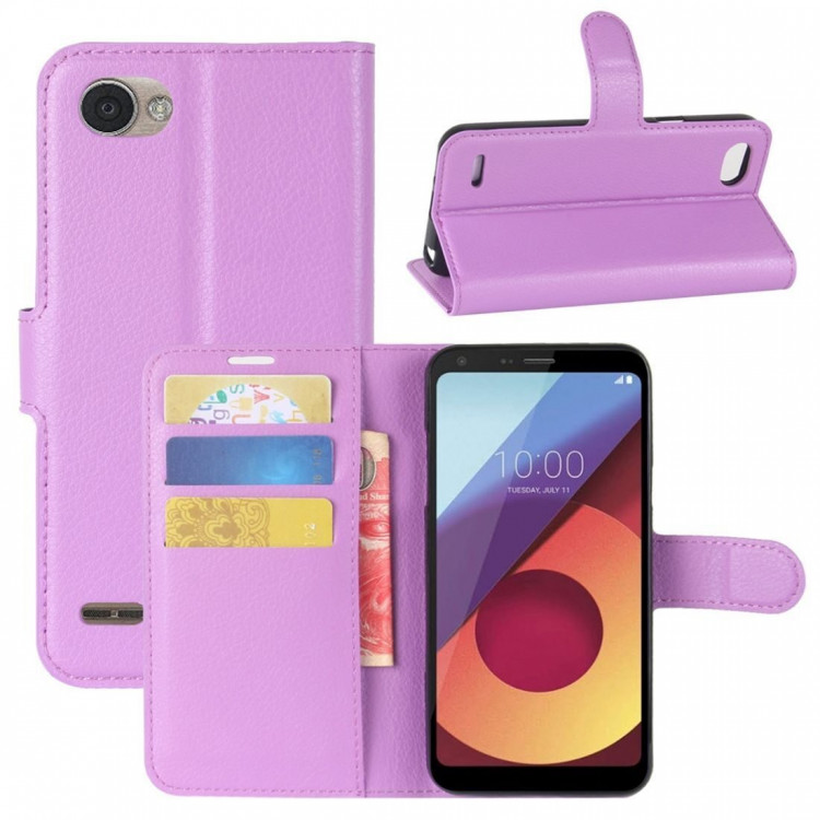 Чехол с визитницей для LG Q6 / LG Q6a / LG Q6+ (фиолетовый)
