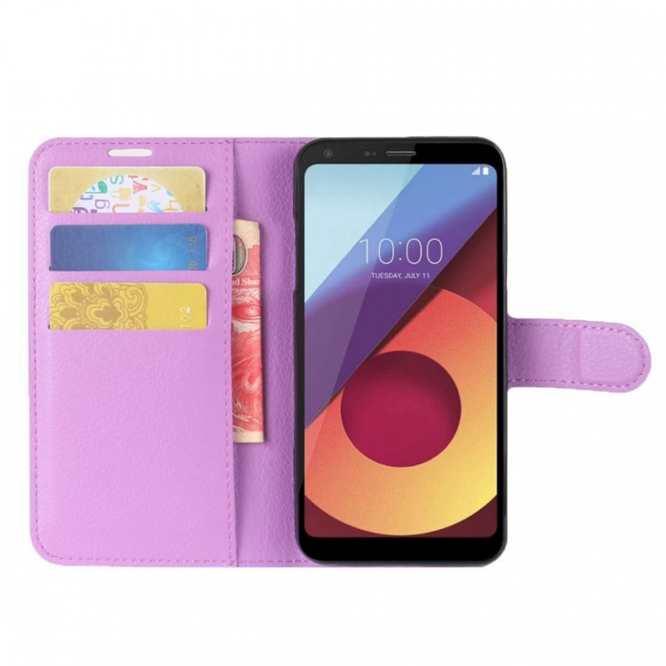Чехол с визитницей для LG Q6 / LG Q6a / LG Q6+ (фиолетовый)