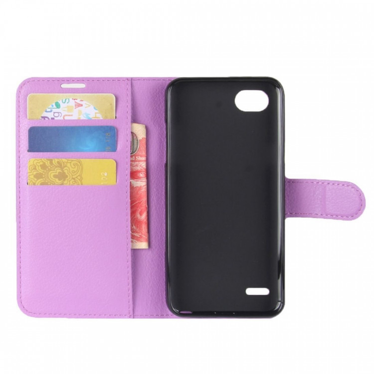 Чехол с визитницей для LG Q6 / LG Q6a / LG Q6+ (фиолетовый)