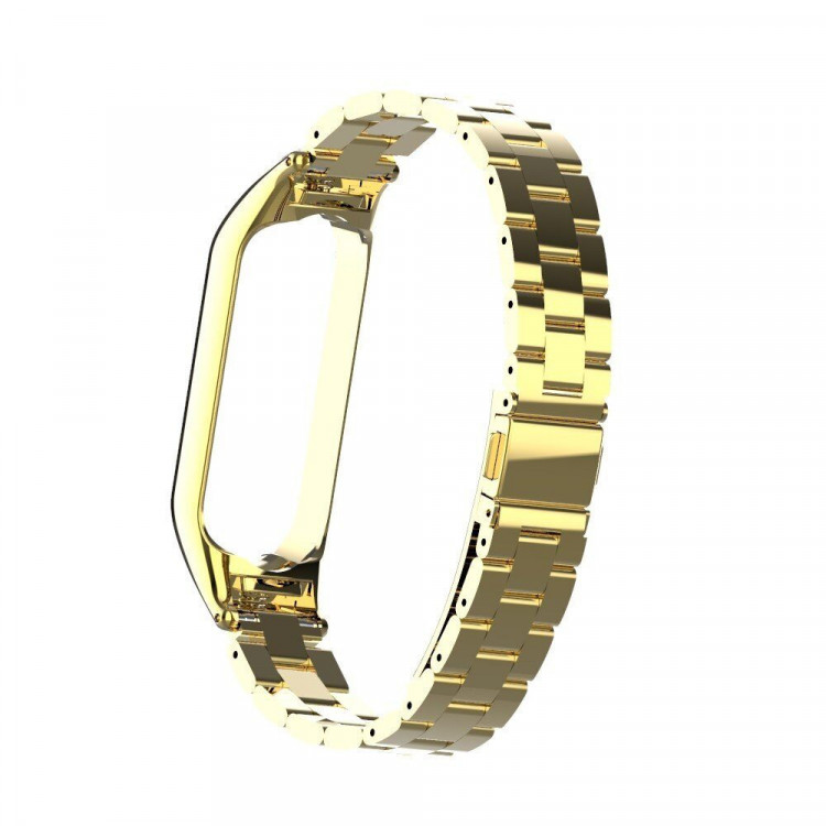 Стальной браслет для Xiaomi Mi Band 5 (золотой)