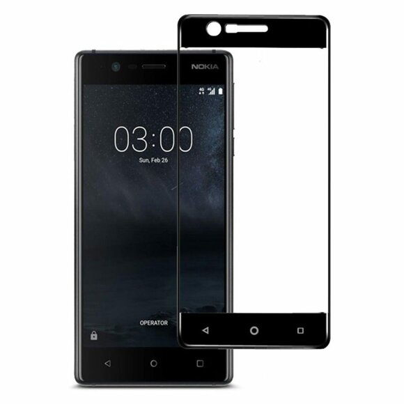 Защитное стекло 3D для Nokia 3 (черный)