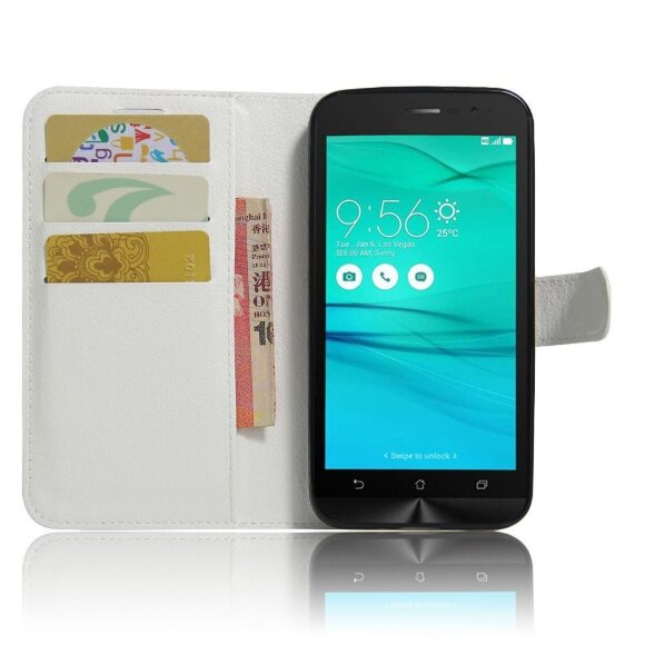 Чехол с визитницей для ASUS ZenFone Go ZB500KL (белый)