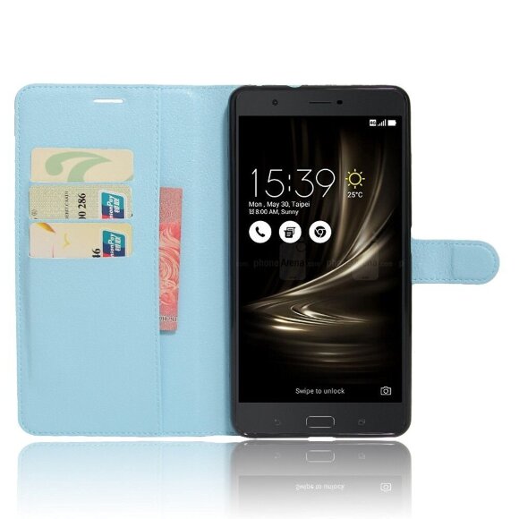 Чехол с визитницей для ASUS Zenfone 3 Ultra ZU680KL (голубой)