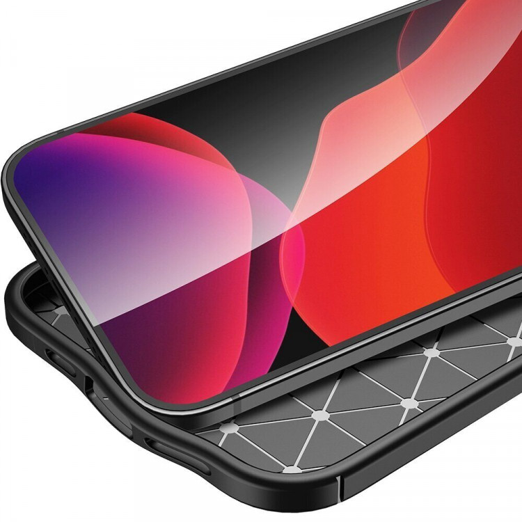 Чехол-накладка Litchi Grain для iPhone 14 Plus (черный)