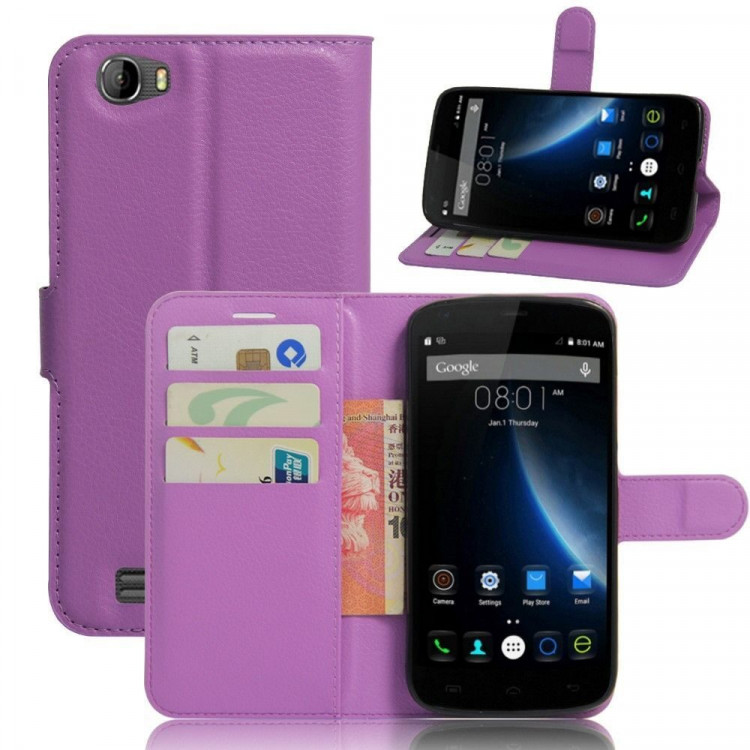 Чехол с визитницей для DOOGEE T6 / T6 Pro (фиолетовый)