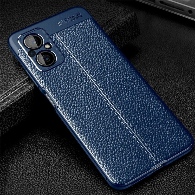 Чехол-накладка Litchi Grain для Xiaomi Poco M5 4G (темно-синий)