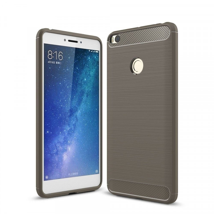 Чехол-накладка Carbon Fibre для Xiaomi Mi Max 2 (серый)
