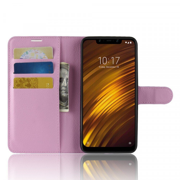 Чехол с визитницей для Xiaomi Pocophone F1 / Poco F1 (розовый)
