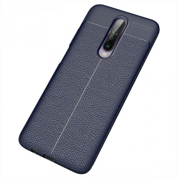 Чехол-накладка Litchi Grain для Xiaomi Redmi K30 (темно-синий) Чехол-накладка Litchi Grain для Xiaomi Redmi K30 (темно-синий)