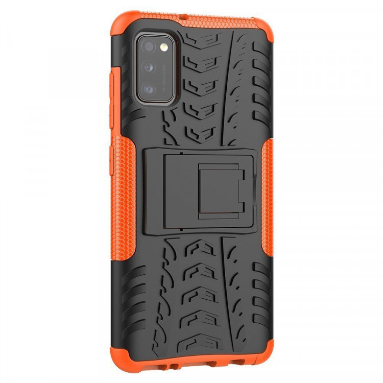 Чехол Hybrid Armor для Samsung Galaxy A41 (черный + оранжевый)
