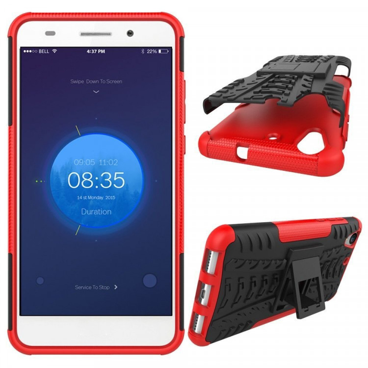 Чехол Hybrid Armor для Huawei Y6 II (черный + красный)
