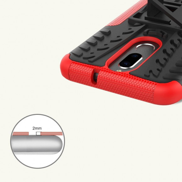 Чехол Hybrid Armor для Huawei Mate 10 Lite / Nova 2i (черный + красный)