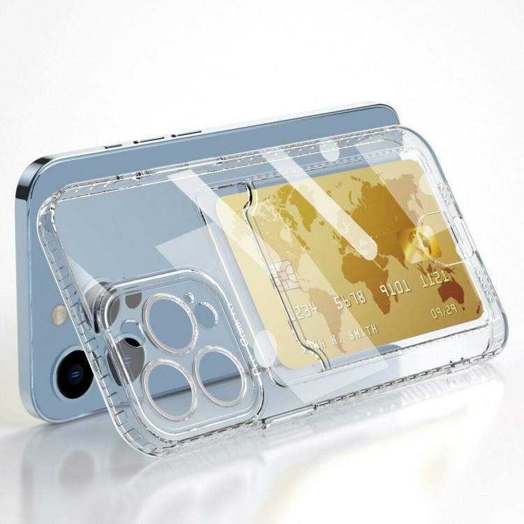 Силиконовый чехол с карманом для карт для iPhone 13 Pro Max