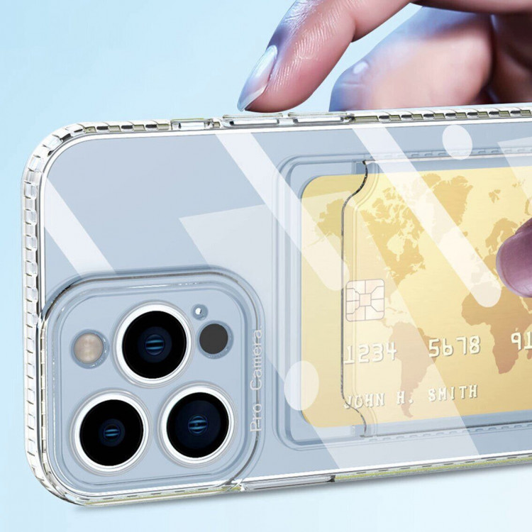 Силиконовый чехол с карманом для карт для iPhone 13 Pro Max