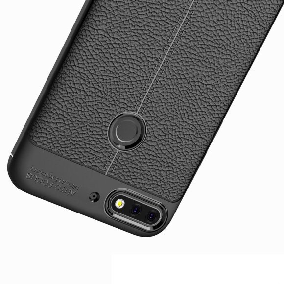 Чехол-накладка Litchi Grain для Huawei Honor 7C Pro / Enjoy 8 (черный) Чехол-накладка Litchi Grain для Huawei Honor 7C Pro / Enjoy 8 (черный)
