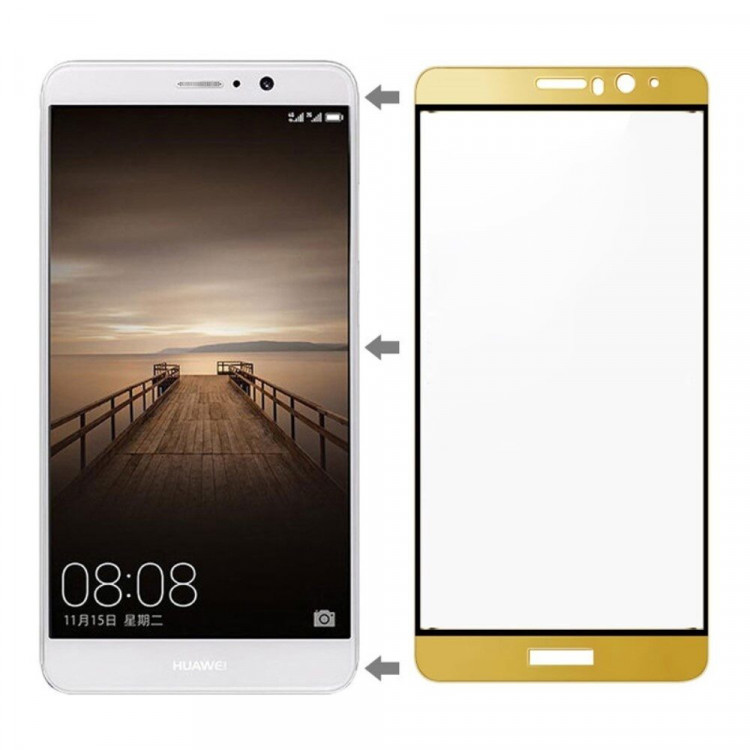 Защитное стекло 3D для Huawei Mate 9 (золотой)