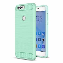 Чехол-накладка Carbon Fibre для Huawei Honor 8 (сине-зеленый)