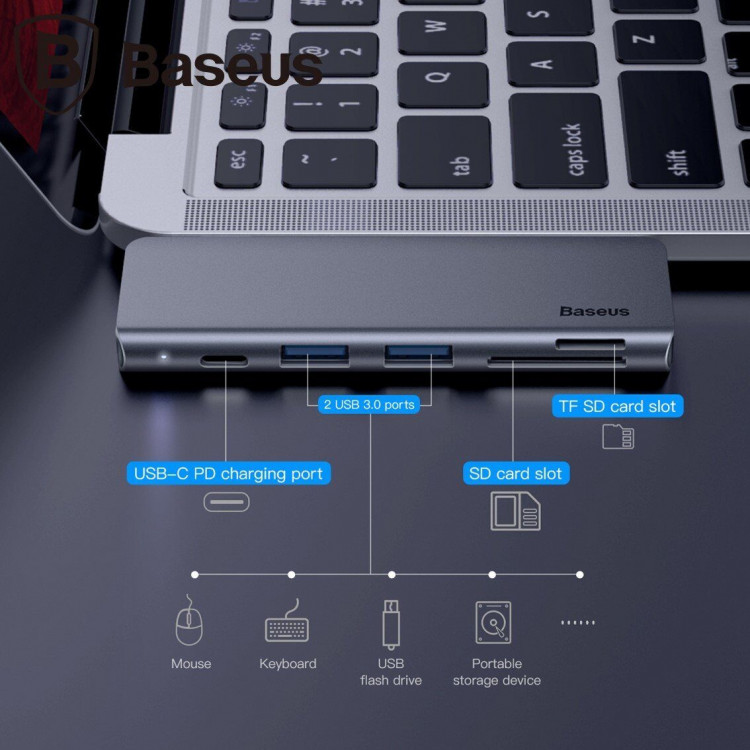 HUB Type-C Baseus Harmonica для Macbook Pro