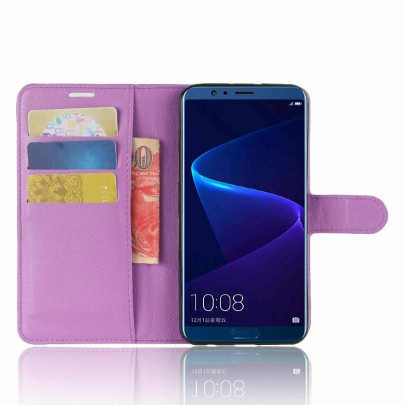 Чехол с визитницей для Huawei Honor V10 / View 10 (фиолетовый) Чехол с визитницей для Huawei Honor V10 / View 10 (фиолетовый)