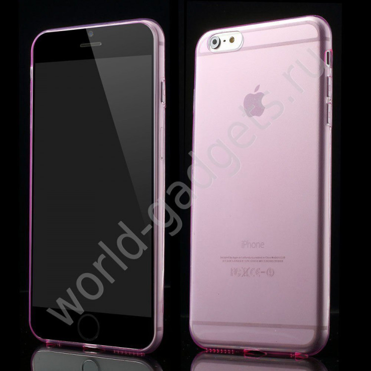 Чехол из мягкого пластика для iPhone 6 Plus (розовый)