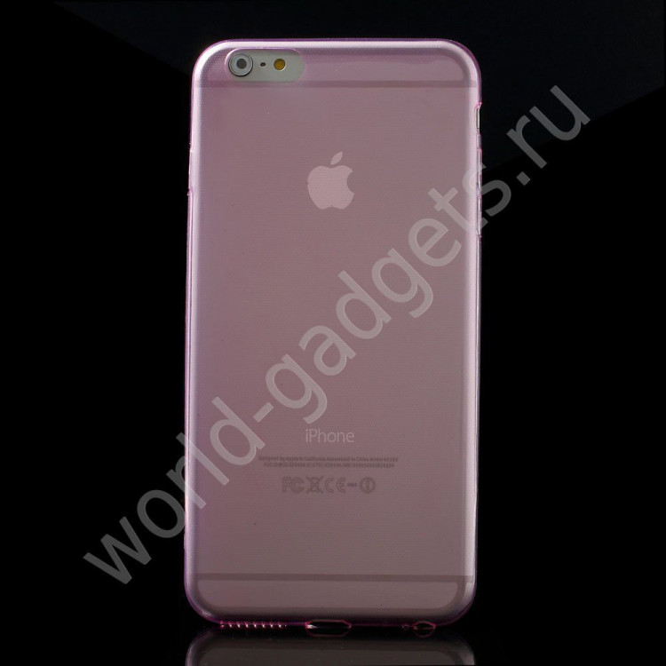 Чехол из мягкого пластика для iPhone 6 Plus (розовый)