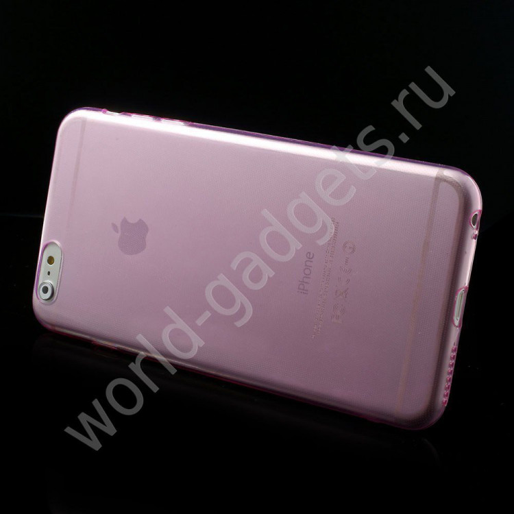Чехол из мягкого пластика для iPhone 6 Plus (розовый)