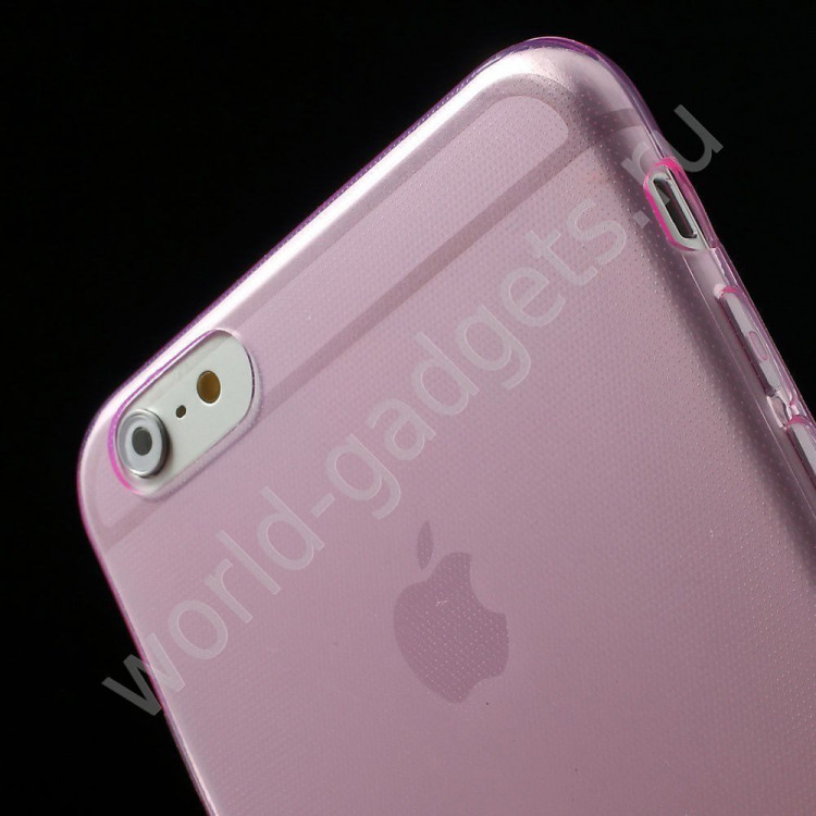 Чехол из мягкого пластика для iPhone 6 Plus (розовый)