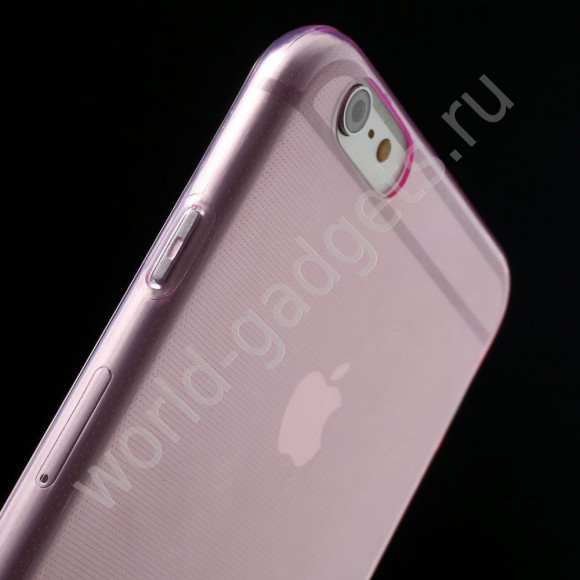 Чехол из мягкого пластика для iPhone 6 Plus (розовый)