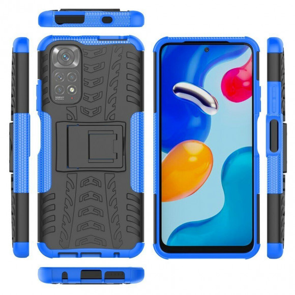 Чехол Hybrid Armor для Xiaomi Redmi Note 11 / Redmi Note 11S (черный + голубой) Чехол Hybrid Armor для Xiaomi Redmi Note 11 / Redmi Note 11S (черный + голубой)