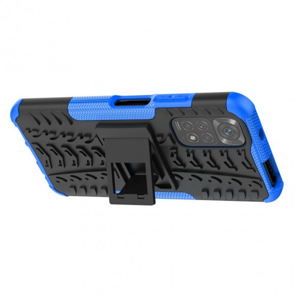 Чехол Hybrid Armor для Xiaomi Redmi Note 11 / Redmi Note 11S (черный + голубой) Чехол Hybrid Armor для Xiaomi Redmi Note 11 / Redmi Note 11S (черный + голубой)