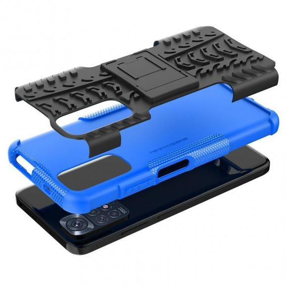 Чехол Hybrid Armor для Xiaomi Redmi Note 11 / Redmi Note 11S (черный + голубой) Чехол Hybrid Armor для Xiaomi Redmi Note 11 / Redmi Note 11S (черный + голубой)