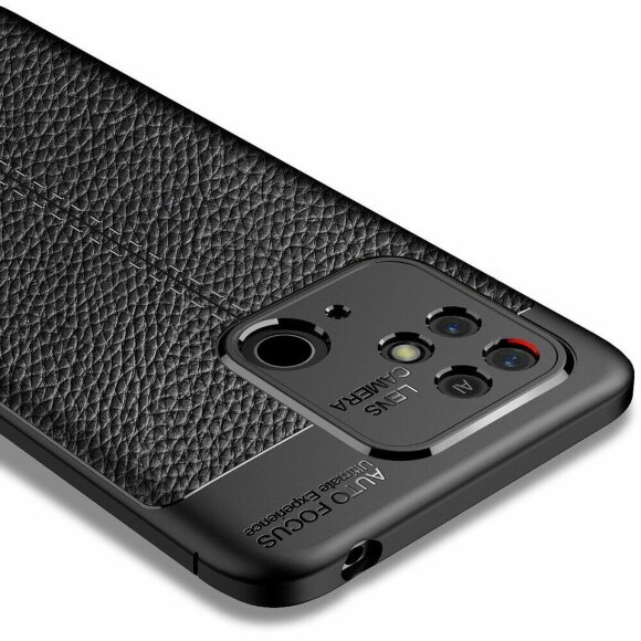 Чехол-накладка Litchi Grain для Xiaomi Redmi 10C (темно-синий)