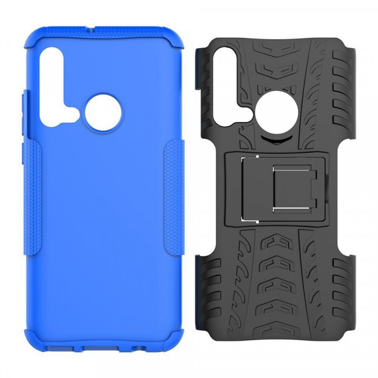 Чехол Hybrid Armor для Huawei P20 lite (2019) / nova 5i (черный + голубой)