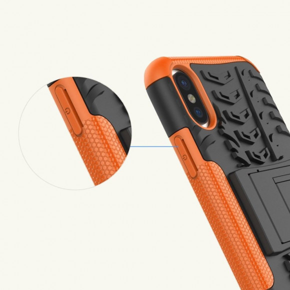 Чехол Hybrid Armor для iPhone X / ХS (черный + оранжевый)