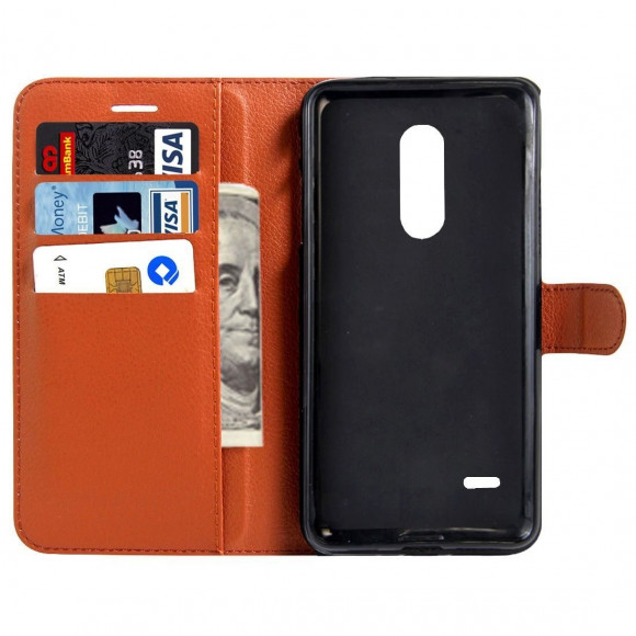 Чехол с визитницей для LG K8 (2017) X300 / M200N (коричневый)