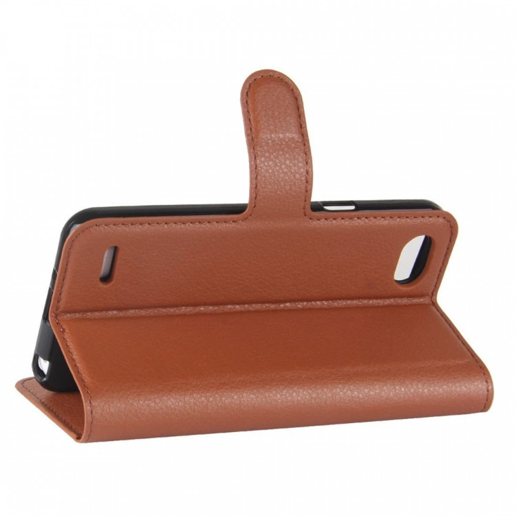 Чехол с визитницей для LG Q6 / LG Q6a / LG Q6+ (коричневый)