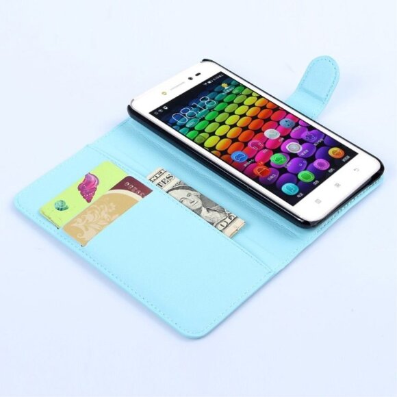 Чехол с визитницей для Lenovo Sisley S90 (голубой)