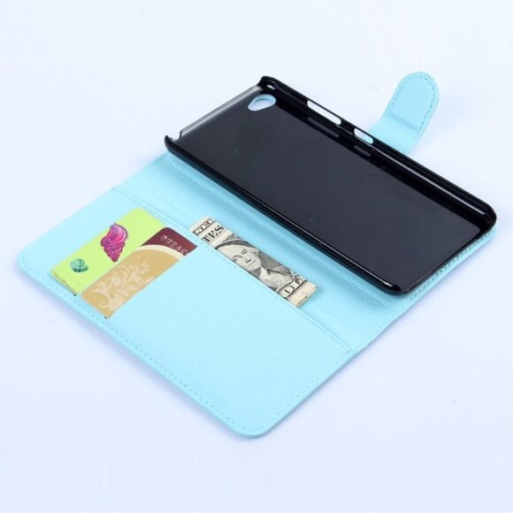 Чехол с визитницей для Lenovo Sisley S90 (голубой)