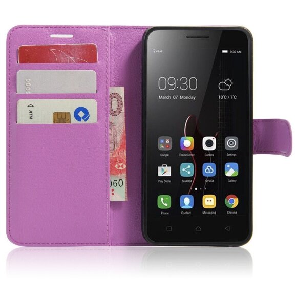 Чехол с визитницей для Lenovo Vibe C (фиолетовый)