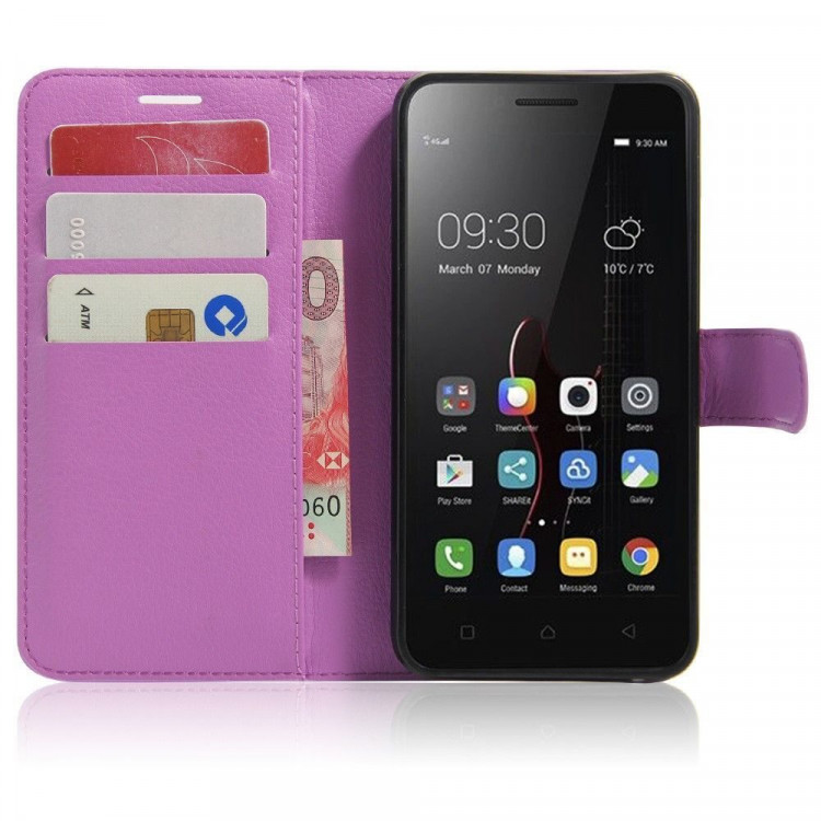 Чехол с визитницей для Lenovo Vibe C (фиолетовый)