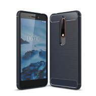 Чехол-накладка Carbon Fibre для Nokia 6 (2018) / Nokia 6.1 (темно-синий)