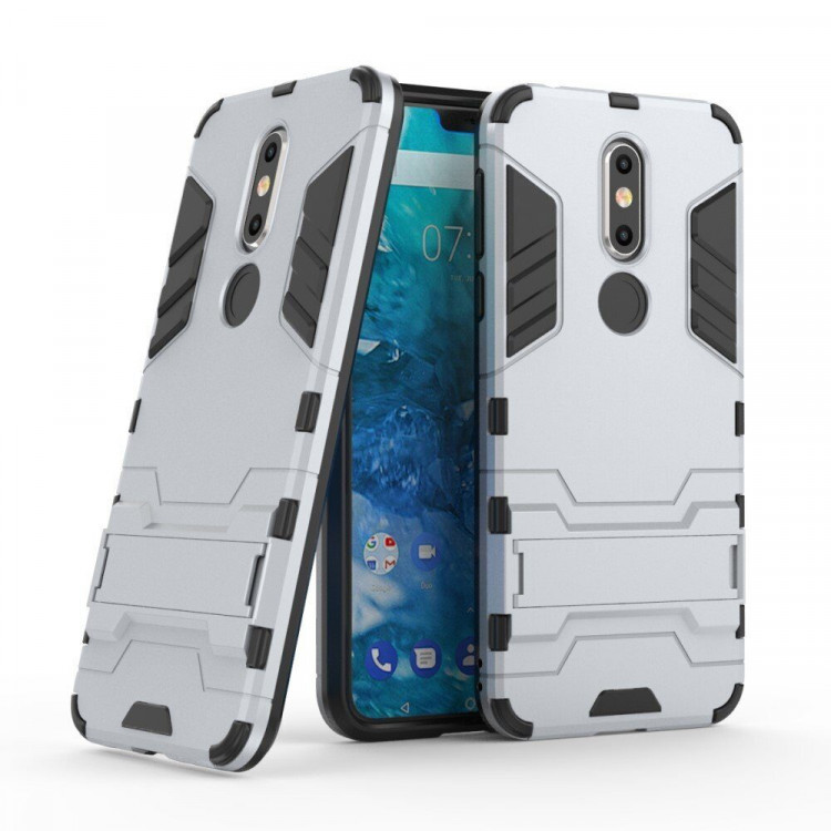 Чехол Duty Armor для Nokia 7.1 (серебряный)