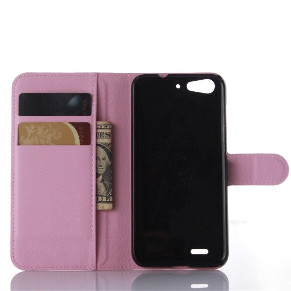 Чехол-книжка с визитницей для ZTE Blade X7 / V6 (розовый)