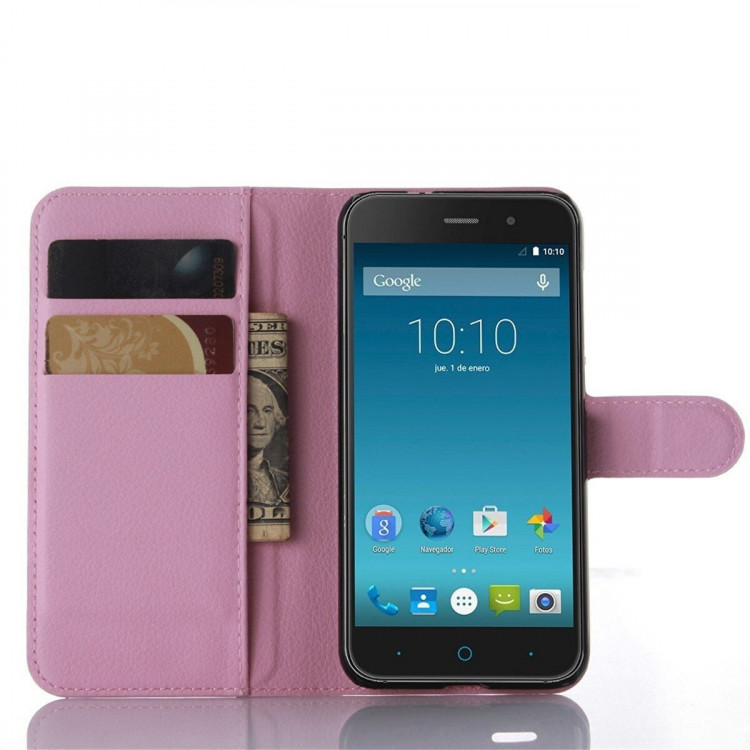 Чехол-книжка с визитницей для ZTE Blade X7 / V6 (розовый)