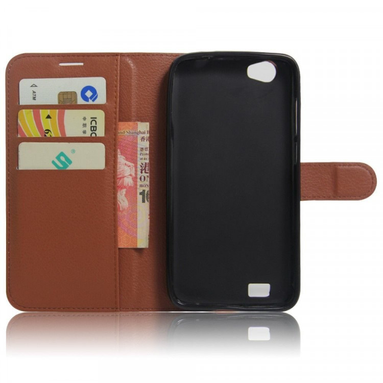 Чехол с визитницей для DOOGEE T6 / T6 Pro (коричневый)