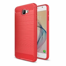 Чехол-накладка Carbon Fibre для Samsung Galaxy J7 Prime SM-G610F/DS (красный) (On7 2016 SM-G6100)